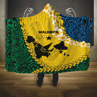Malampa Province Hooded Blanket Vanuatu Map - Plumeria Flag Color LT14 - Polynesian Pride