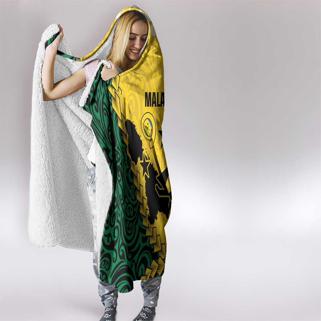 Malampa Province Hooded Blanket Vanuatu Map - Plumeria Flag Color LT14 - Polynesian Pride