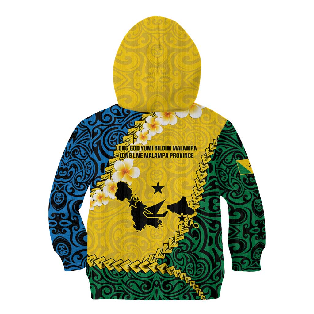 Malampa Province Kid Hoodie Vanuatu Map - Plumeria Flag Color