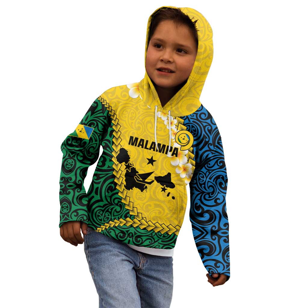 Malampa Province Kid Hoodie Vanuatu Map - Plumeria Flag Color