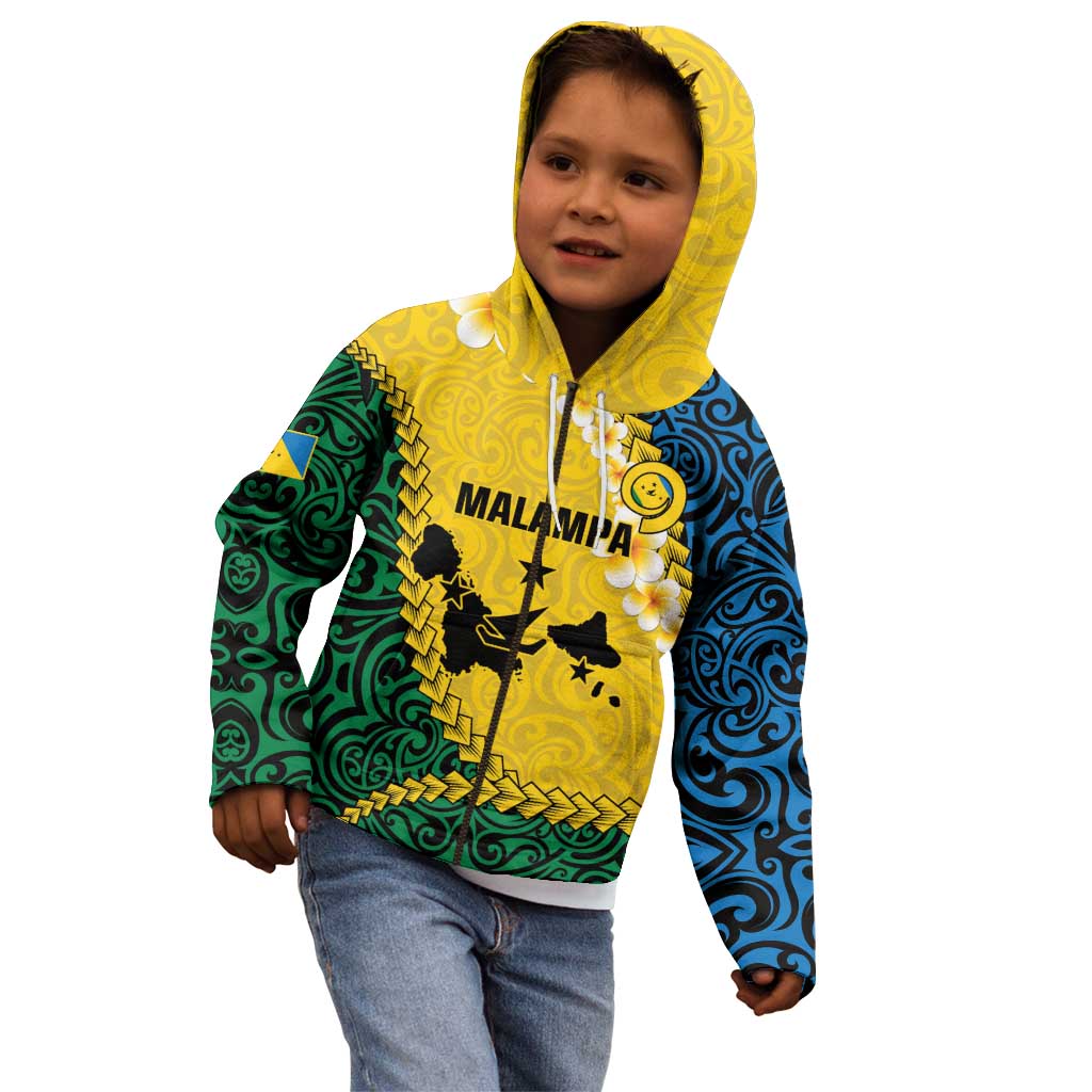 Malampa Province Kid Hoodie Vanuatu Map - Plumeria Flag Color