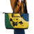 Malampa Province Leather Tote Bag Vanuatu Map - Plumeria Flag Color