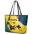 Malampa Province Leather Tote Bag Vanuatu Map - Plumeria Flag Color