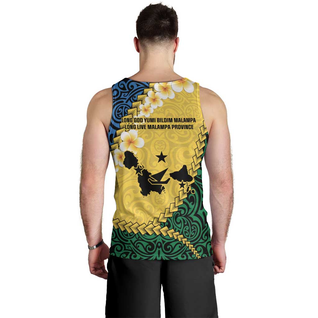 Malampa Province Men Tank Top Vanuatu Map - Plumeria Flag Color LT14 - Polynesian Pride