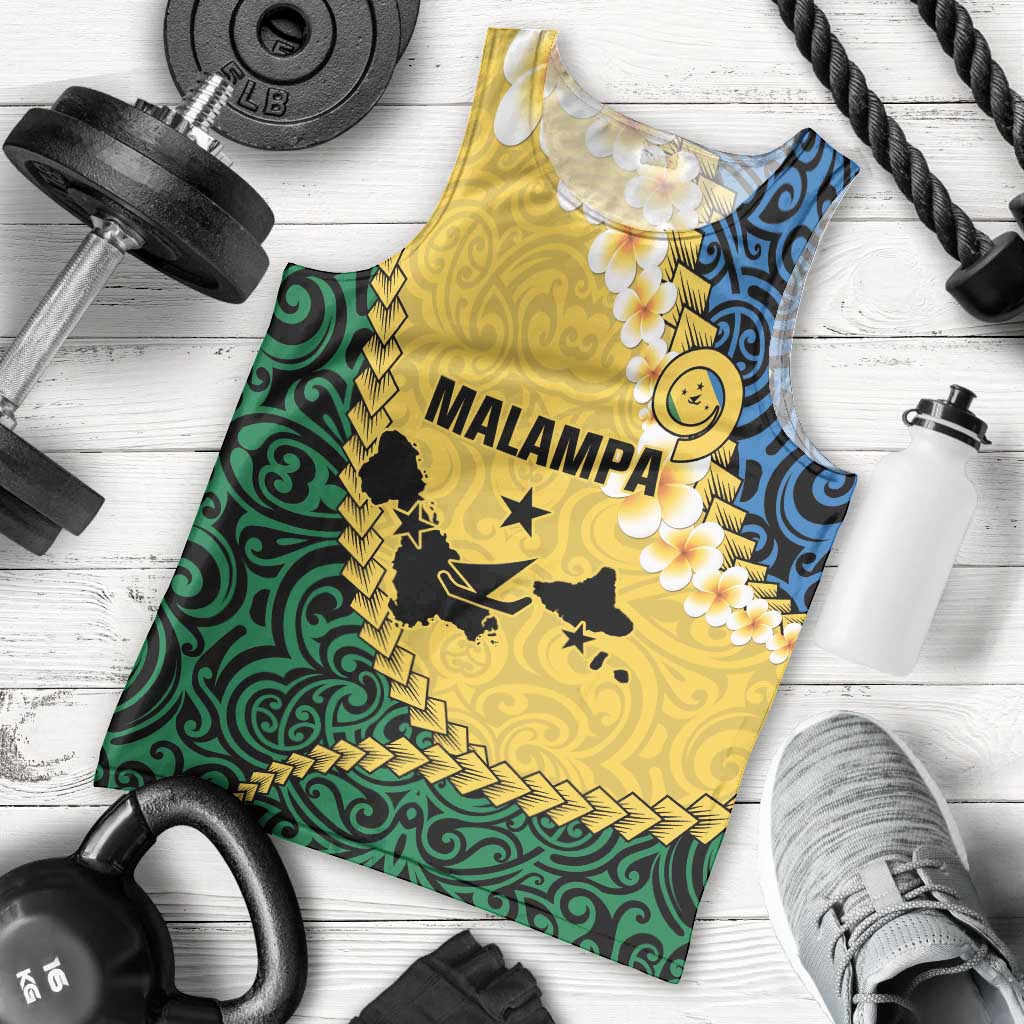Malampa Province Men Tank Top Vanuatu Map - Plumeria Flag Color LT14 - Polynesian Pride