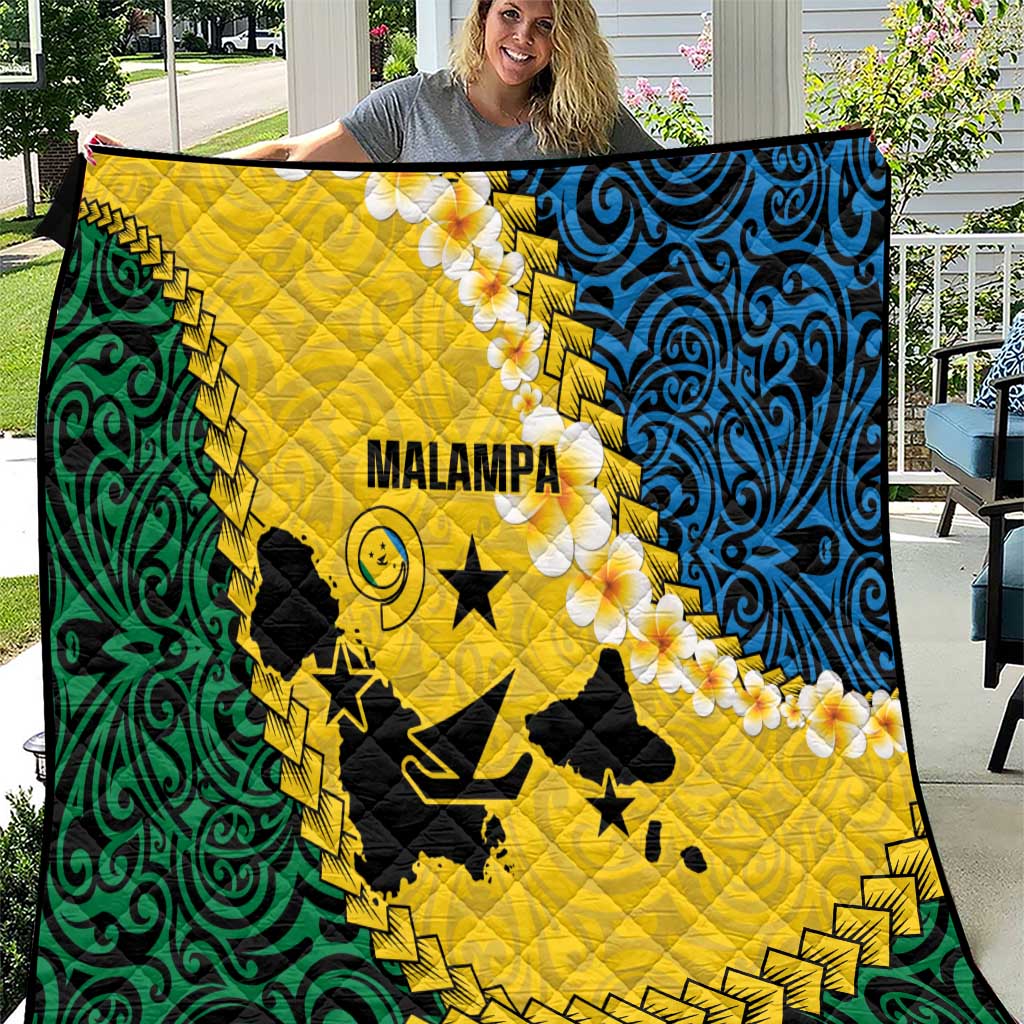 Malampa Province Quilt Vanuatu Map - Plumeria Flag Color