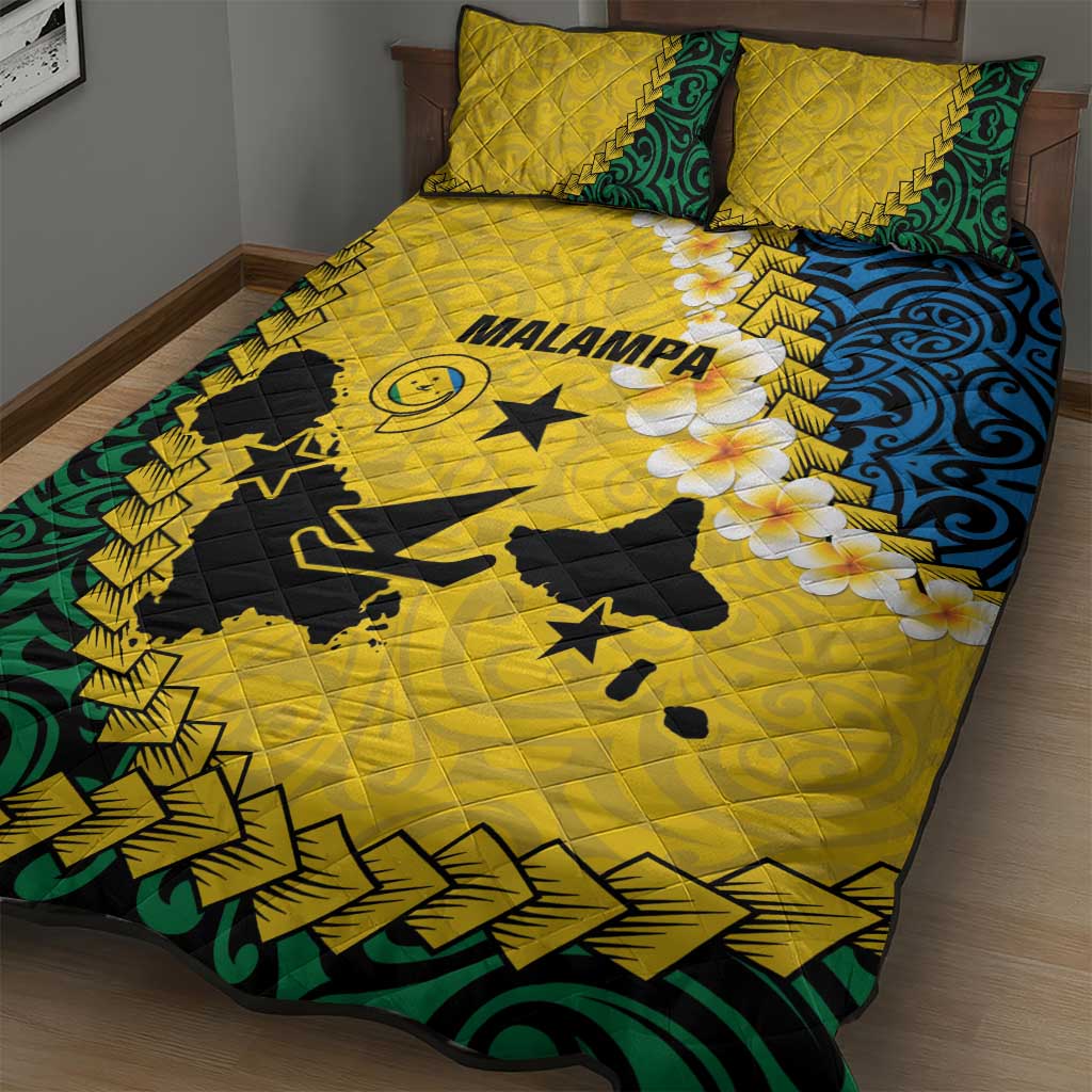 Malampa Province Quilt Bed Set Vanuatu Map - Plumeria Flag Color LT14 - Polynesian Pride