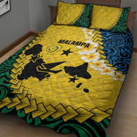 Malampa Province Quilt Bed Set Vanuatu Map - Plumeria Flag Color LT14 - Polynesian Pride