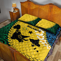 Malampa Province Quilt Bed Set Vanuatu Map - Plumeria Flag Color LT14 - Polynesian Pride