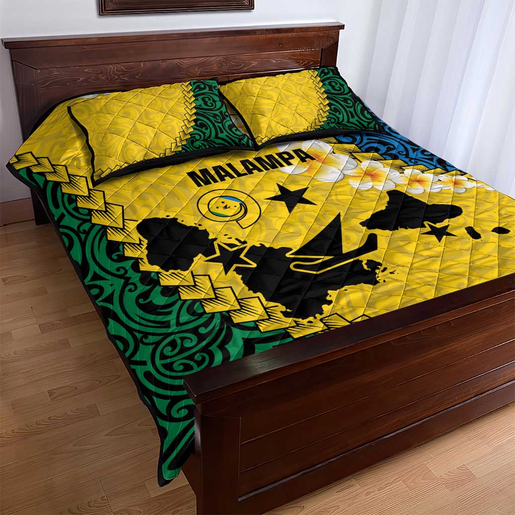 Malampa Province Quilt Bed Set Vanuatu Map - Plumeria Flag Color LT14 - Polynesian Pride