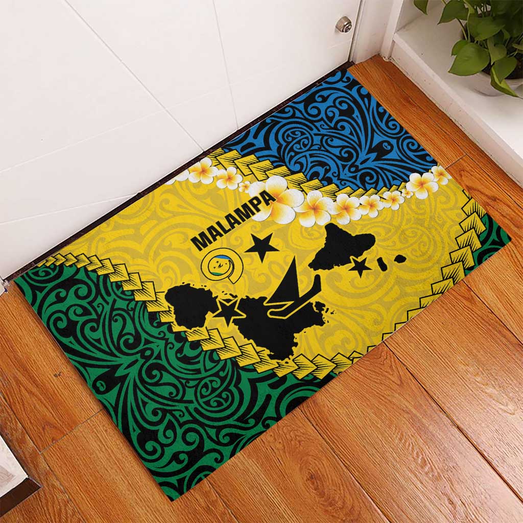 Malampa Province Rubber Doormat Vanuatu Map - Plumeria Flag Color LT14 - Polynesian Pride