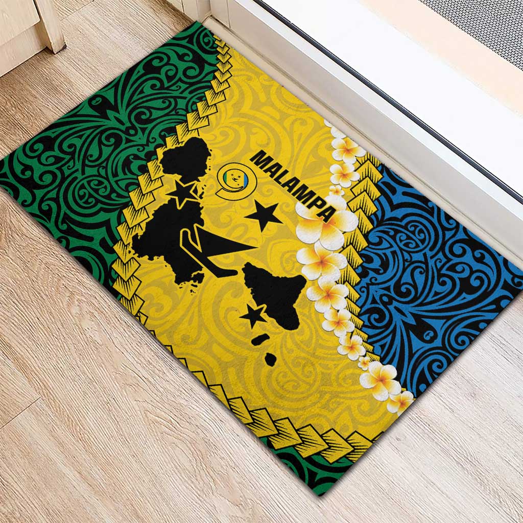 Malampa Province Rubber Doormat Vanuatu Map - Plumeria Flag Color LT14 - Polynesian Pride