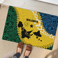Malampa Province Rubber Doormat Vanuatu Map - Plumeria Flag Color LT14 - Polynesian Pride