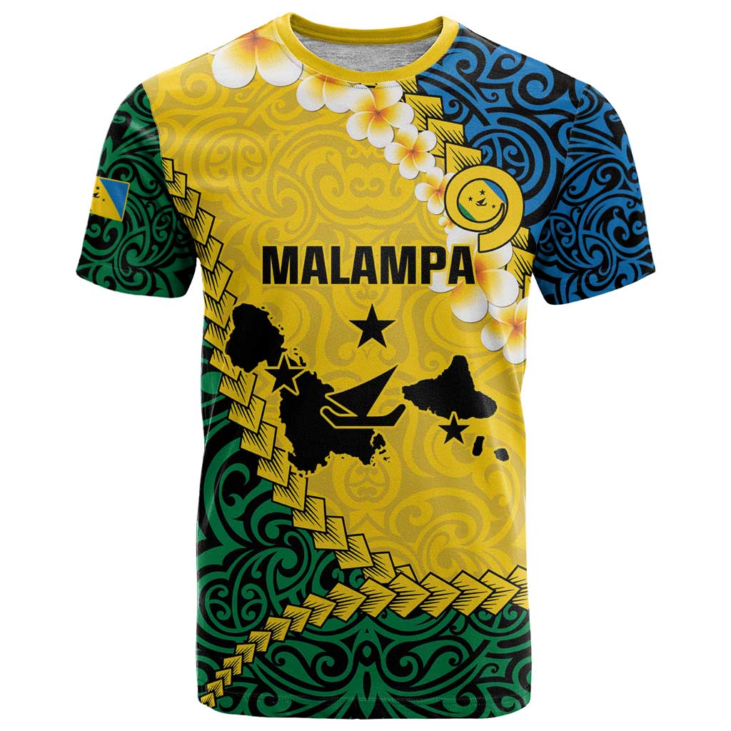 Malampa Province T Shirt Vanuatu Map - Plumeria Flag Color LT14 Yellow - Polynesian Pride