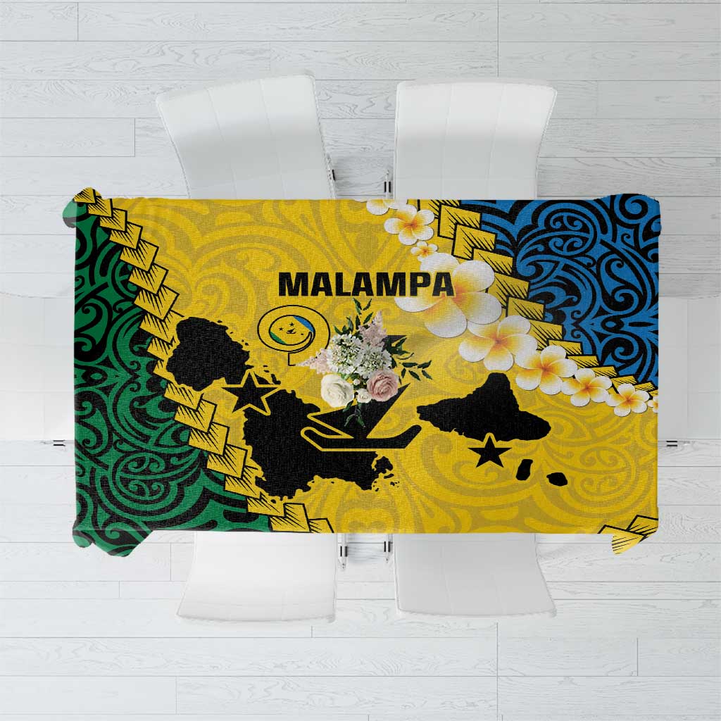 Malampa Province Tablecloth Vanuatu Map - Plumeria Flag Color LT14 Yellow - Polynesian Pride