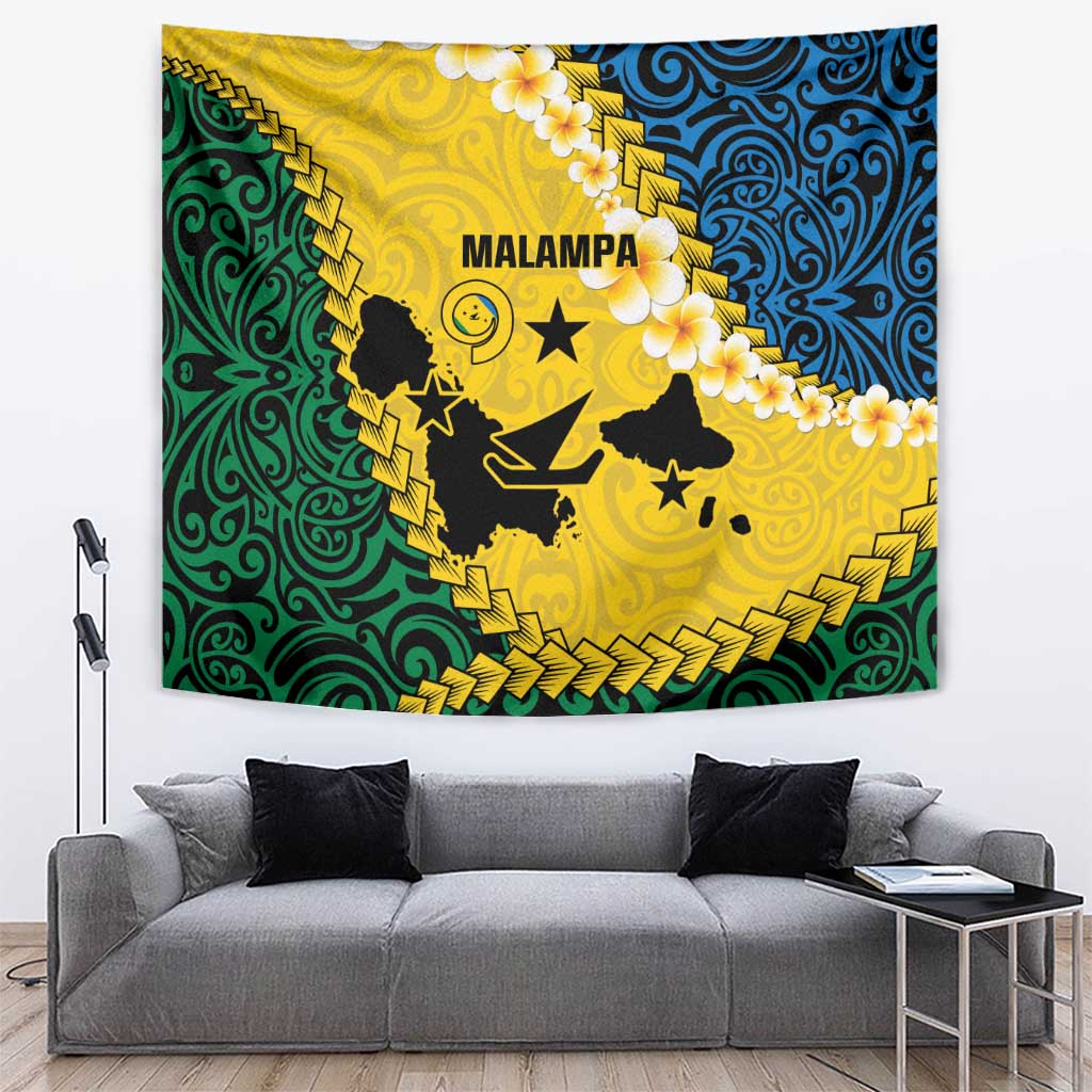 Malampa Province Tapestry Vanuatu Map - Plumeria Flag Color