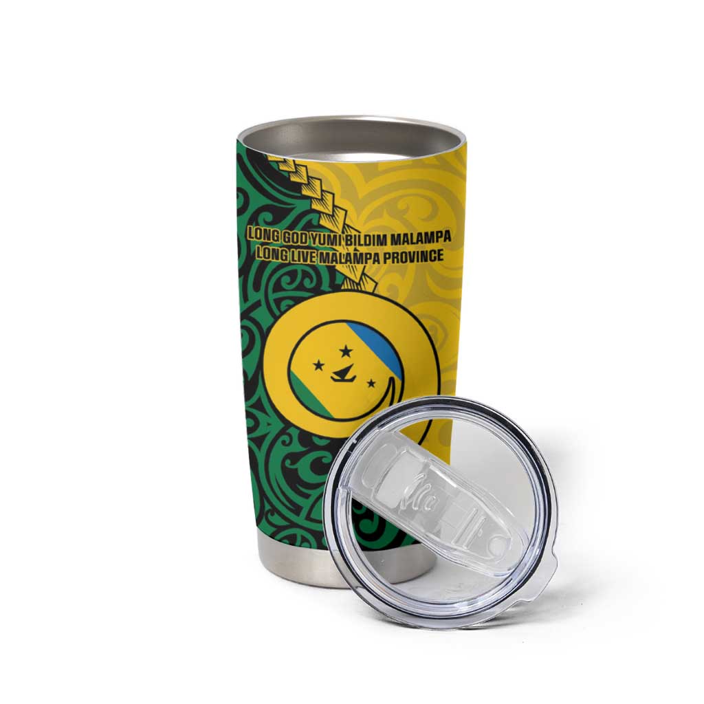 Malampa Province Tumbler Cup Vanuatu Pattern Map With Plumeria Flag Color LT14 - Polynesian Pride