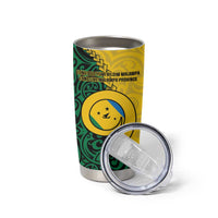 Malampa Province Tumbler Cup Vanuatu Pattern Map With Plumeria Flag Color LT14 - Polynesian Pride