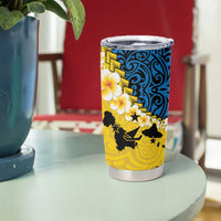 Malampa Province Tumbler Cup Vanuatu Pattern Map With Plumeria Flag Color LT14 - Polynesian Pride