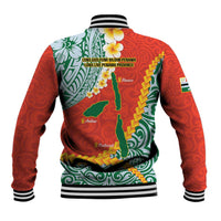 Penama Province Baseball Jacket Vanuatu Map - Plumeria Flag Color LT14 - Polynesian Pride