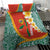 Penama Province Bedding Set Vanuatu Map - Plumeria Flag Color