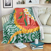 Penama Province Blanket Vanuatu Map - Plumeria Flag Color LT14 Red - Polynesian Pride