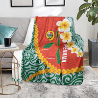 Penama Province Blanket Vanuatu Map - Plumeria Flag Color LT14 - Polynesian Pride