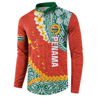 Penama Province Button Sweatshirt Vanuatu Map - Plumeria Flag Color LT14 - Polynesian Pride