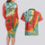 Penama Province Couples Matching Long Sleeve Bodycon Dress and Hawaiian Shirt Vanuatu Map - Plumeria Flag Color