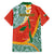 Penama Province Family Matching Off The Shoulder Long Sleeve Dress and Hawaiian Shirt Vanuatu Map - Plumeria Flag Color