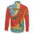 Penama Province Family Matching Off The Shoulder Long Sleeve Dress and Hawaiian Shirt Vanuatu Map - Plumeria Flag Color