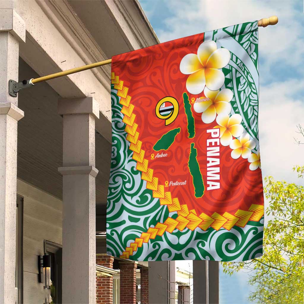 Penama Province Garden Flag Vanuatu Map - Plumeria Flag Color LT14 House Flag Red - Polynesian Pride