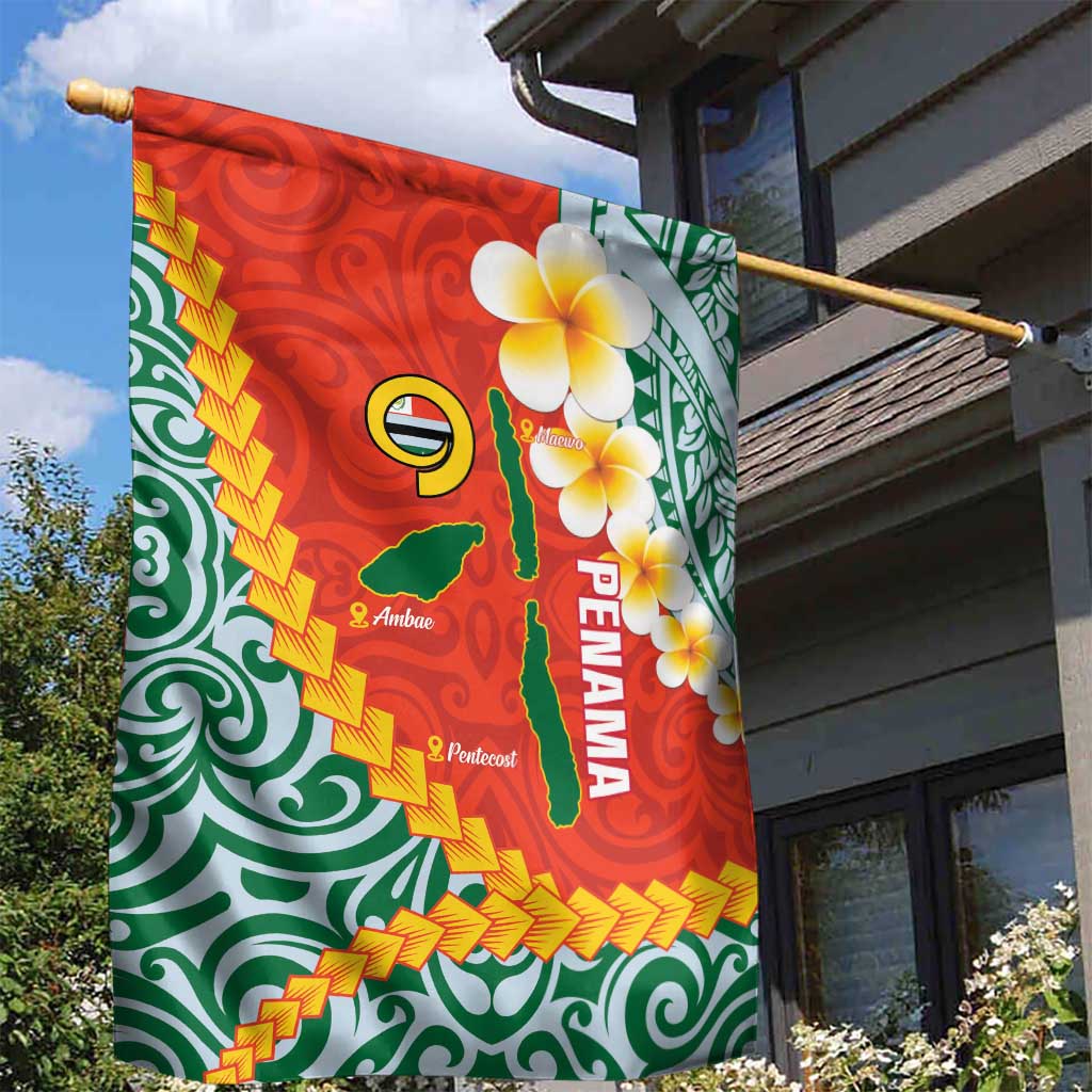 Penama Province Garden Flag Vanuatu Map - Plumeria Flag Color LT14 - Polynesian Pride
