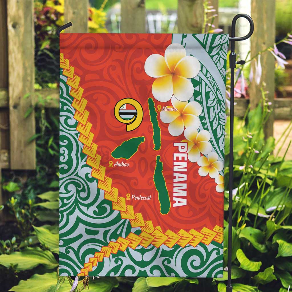 Penama Province Garden Flag Vanuatu Map - Plumeria Flag Color LT14 Garden Flag Red - Polynesian Pride