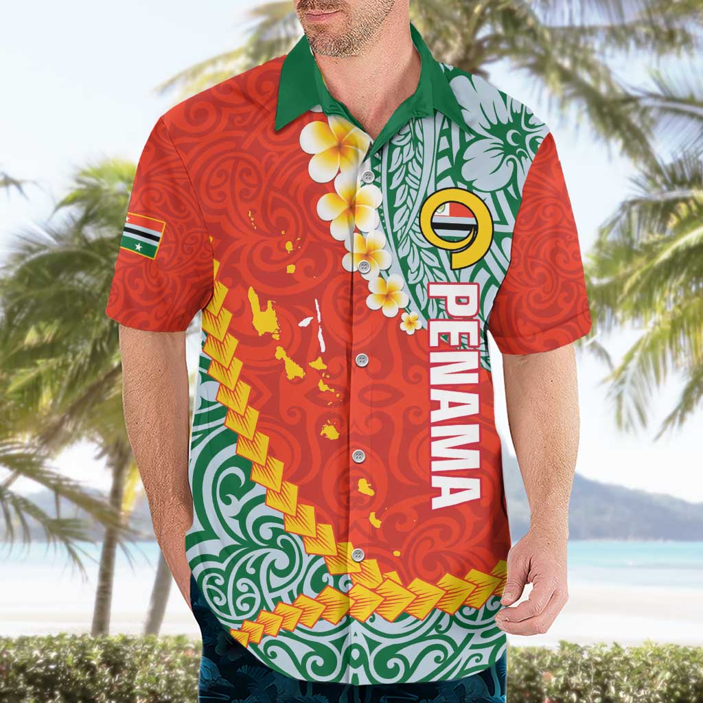 Penama Province Hawaiian Shirt Vanuatu Map - Plumeria Flag Color LT14 - Polynesian Pride