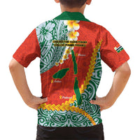 Penama Province Kid Hawaiian Shirt Vanuatu Map - Plumeria Flag Color