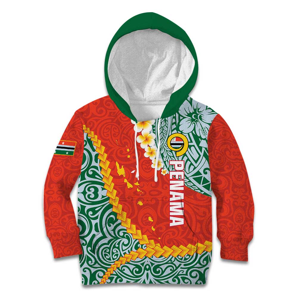 Penama Province Kid Hoodie Vanuatu Map - Plumeria Flag Color