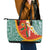 Penama Province Leather Tote Bag Vanuatu Map - Plumeria Flag Color