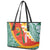 Penama Province Leather Tote Bag Vanuatu Map - Plumeria Flag Color