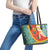 Penama Province Leather Tote Bag Vanuatu Map - Plumeria Flag Color