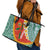 Penama Province Leather Tote Bag Vanuatu Map - Plumeria Flag Color