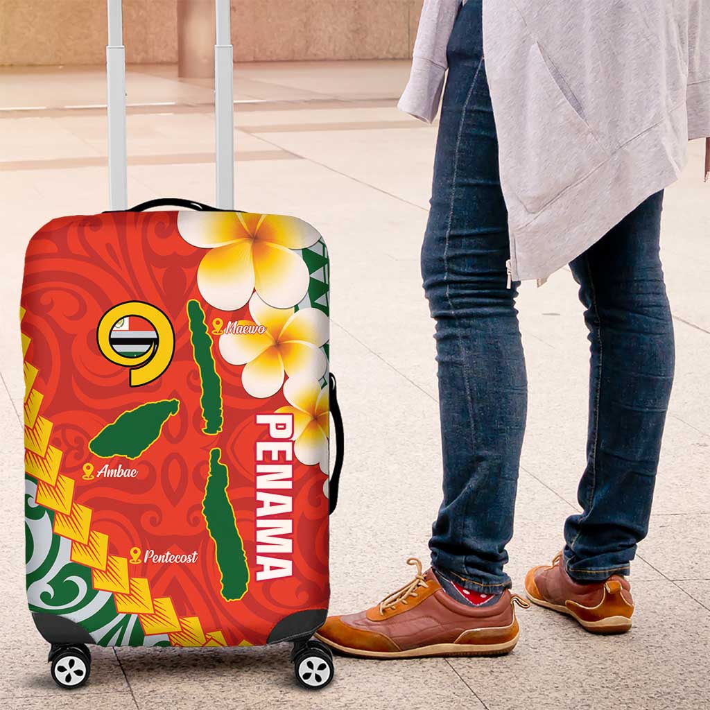 Penama Province Luggage Cover Vanuatu Map - Plumeria Flag Color