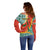 Penama Province Off Shoulder Sweater Vanuatu Map - Plumeria Flag Color