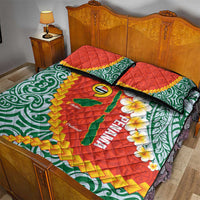 Penama Province Quilt Bed Set Vanuatu Map - Plumeria Flag Color LT14 - Polynesian Pride