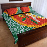 Penama Province Quilt Bed Set Vanuatu Map - Plumeria Flag Color LT14 - Polynesian Pride