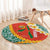 Penama Province Round Carpet Vanuatu Map - Plumeria Flag Color