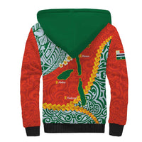 Penama Province Sherpa Hoodie Vanuatu Map - Plumeria Flag Color LT14 - Polynesian Pride