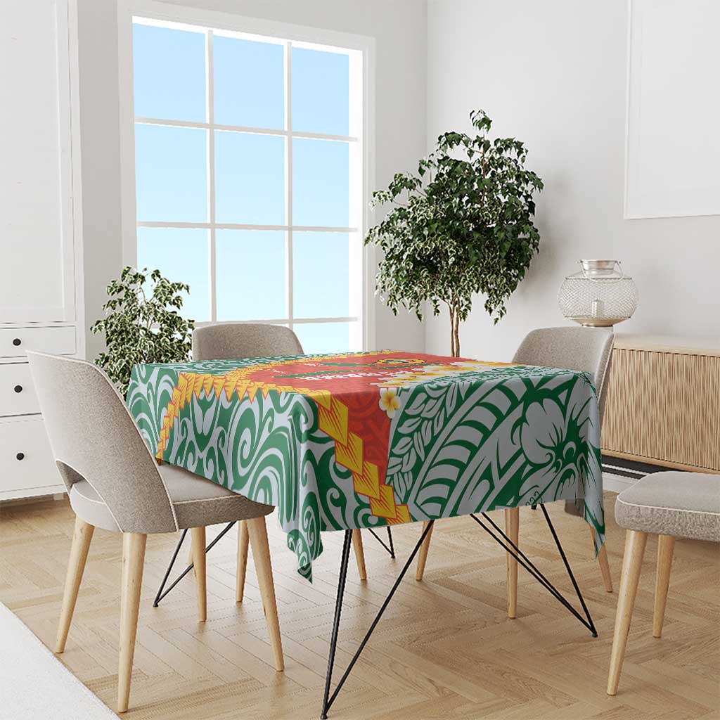 Penama Province Tablecloth Vanuatu Map - Plumeria Flag Color LT14 - Polynesian Pride
