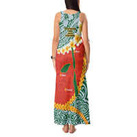 Penama Province Tank Maxi Dress Vanuatu Map - Plumeria Flag Color LT14 - Polynesian Pride