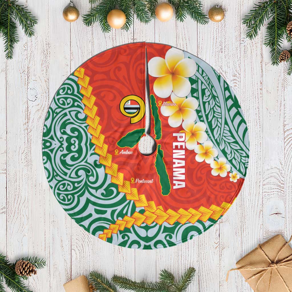 Penama Province Tree Skirt Vanuatu Map - Plumeria Flag Color